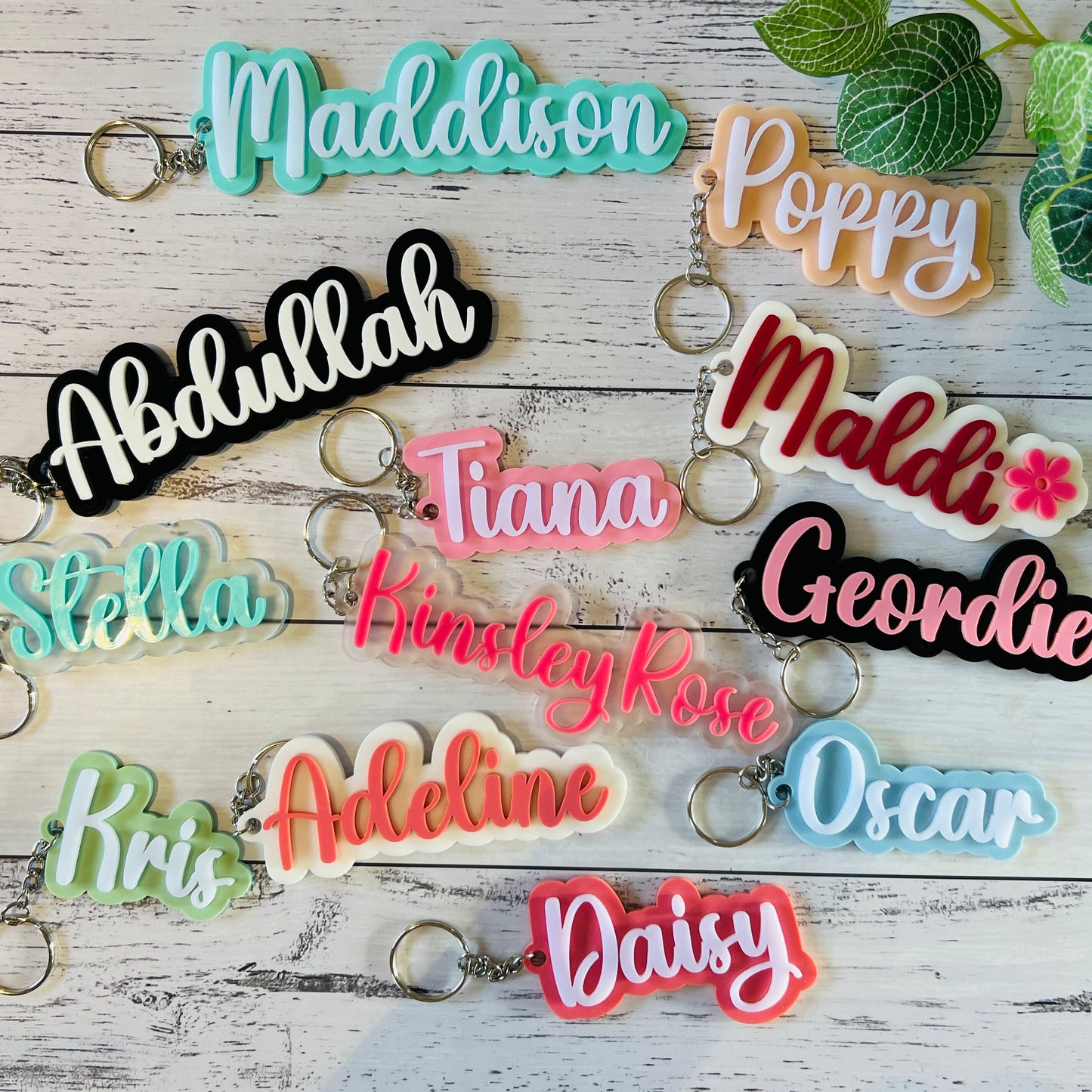 Layered Pastel Acrylic Bag Tag