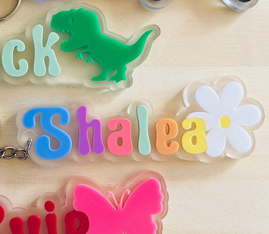 Name + Shape Acrylic Bag Tag