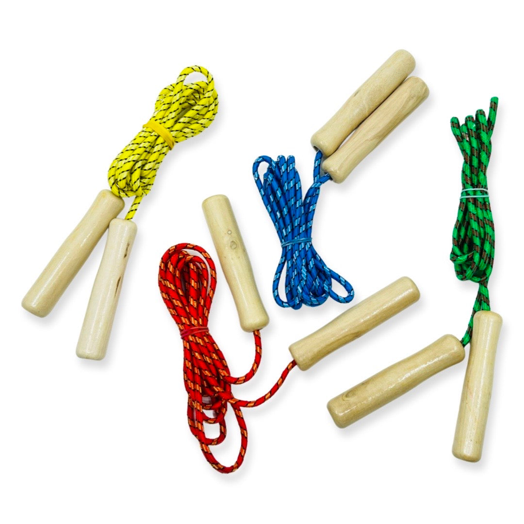 Bamboo handle nylon skipping rope