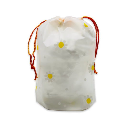 Reusable Drawstring Bag - Daisies (frosted)