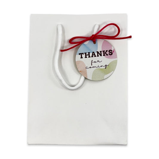 White gloss paper bags with nylon handles