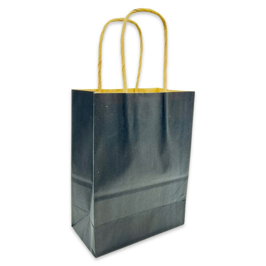 Recycled black paper bag with twist handles