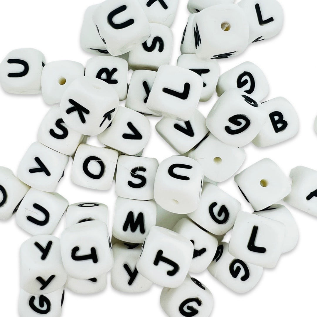 Silicone letter beads