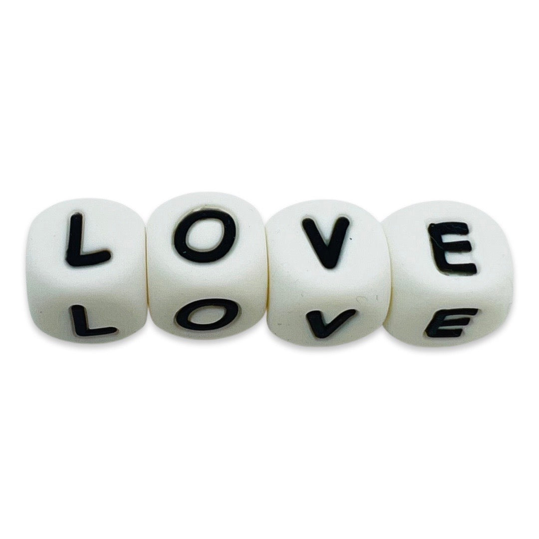 Silicone letter beads