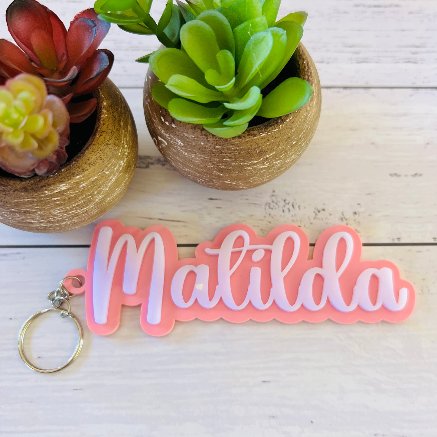 Layered Pastel Acrylic Bag Tag