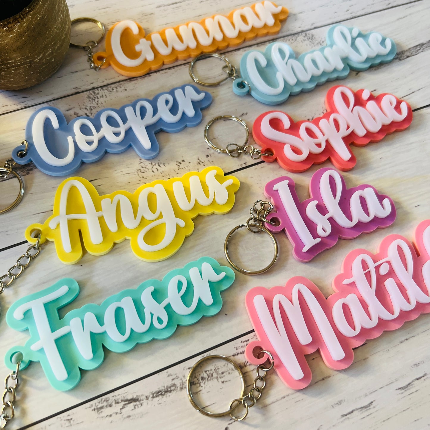 Layered Pastel Acrylic Bag Tag